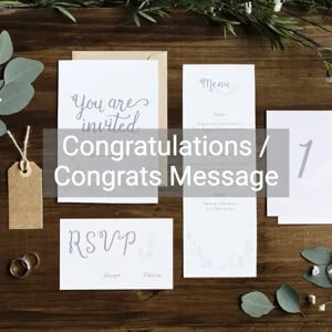 Congratulations / Congrats Message