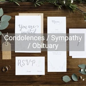 Condolences / Sympathy / Obituary