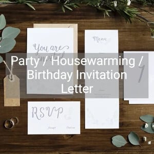 Party / Housewarming / Birthday Invitation Letter