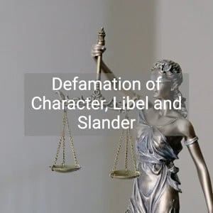 Defamation of Character, Libel and Slander