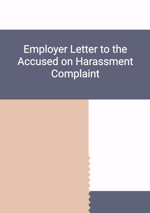 Employer Letter To The Accused On Harassment Complaint Template In Word 