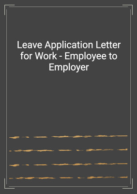 an application letter for study leave