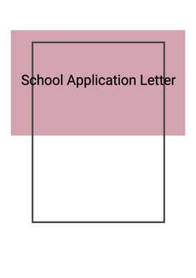 letter to apply for kindergarten
