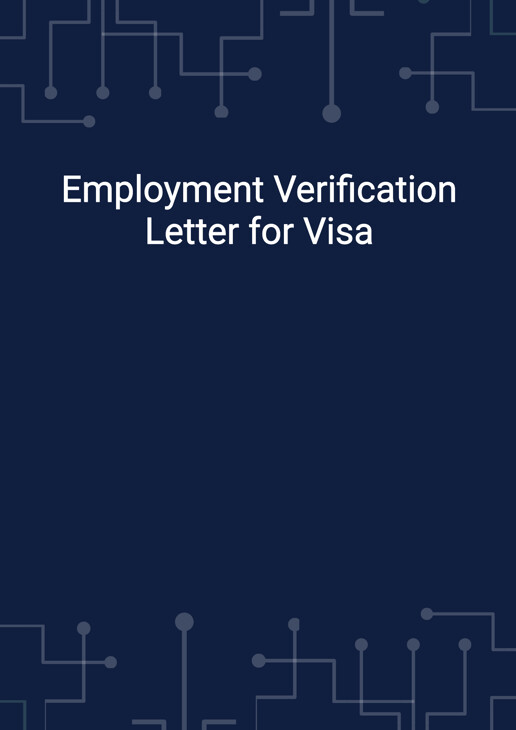 sample employment verification letter for visa