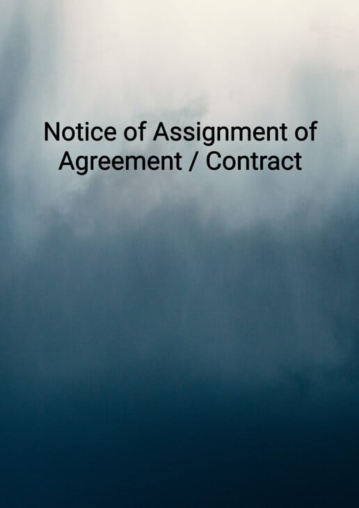 letter notification of assignment of contract