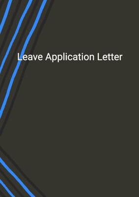 leave application letter due to lockdown