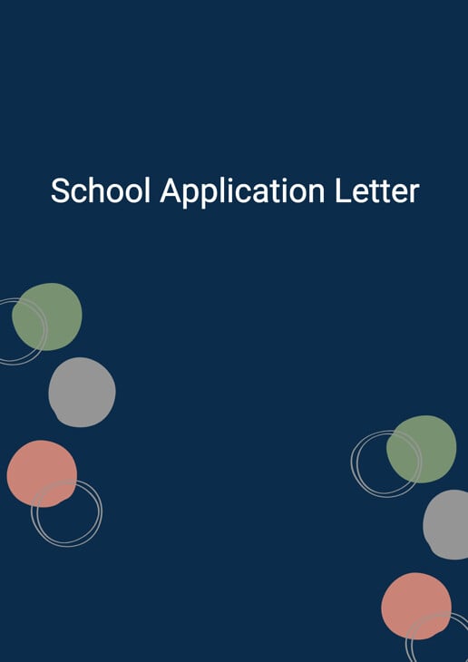 application letter example for school